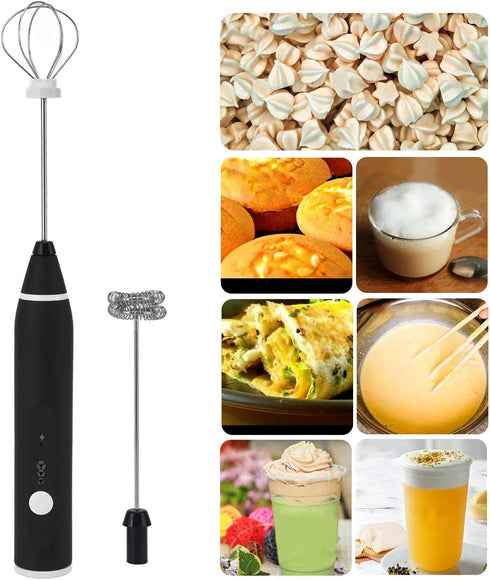 Mini Electric Blender Rechargeable Whipper 3 Modes Handheld Milk Frother with Detachable Probe Adjustable Foam Maker Blender for Frappe Hot Chocol...