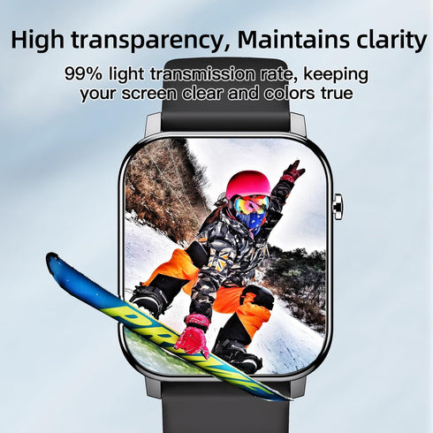 6 pcs TPU smart watch screen protector film for 1.85" AKUMAKA G39,1.83" GRV FC1 Smartwatch Upgrade Flexible Film Scratch Resistant Soft HD TPU Tra...