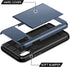 SAMONPOW for iPhone XR Case Wallet Card Holder Heavy Duty Protection XR Phone Case Wallet Card Holder Dual Layer Anti Scratch Hard PC Soft Rubber ...