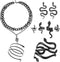 8 Pcs Snake Jewelry for Women, Egypt Style Snake Jewelry Snake Necklace Earrings Armband Bracelet Rings for Women...