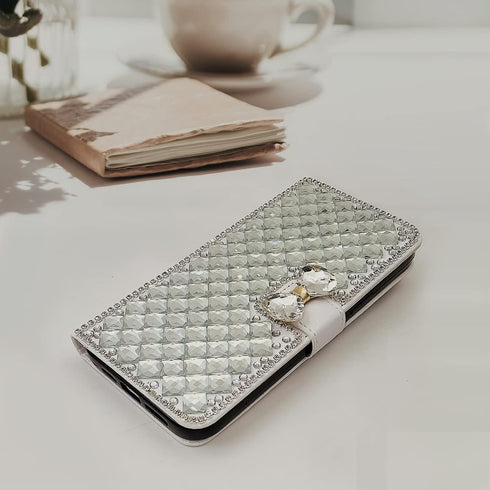 Omio Luxury Glitter Bling Diamond Card Holder Case for iPhone 11 with Stand, Shiny Sparkle Rhinestone Crystal Bowknot Shockproof Non-Slip Fashion ...