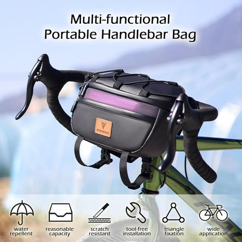 CamGo Waterproof Handlebar Bag for Bike - Cycling Front Storage Basket Bags Multifunctional Small Shoulder Pack for Men & Women (Black)...