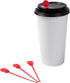 StixToGo Beverage Plugs - Leak Prevention Coffee Accessory for Hot Drinks, Disposable Coffee Stoppers, Fits Standard Lids - Red, 4.75", Pack of 20...