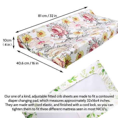 Changing Pad Cover, Diaper Baby Changing Table Covers for Girls & Boys, HNHUAMING Soft Fitted Changing Mat Cover Stretchy Nursery Changing Pad She...