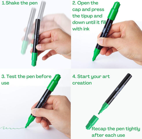 Mr. Pen- Acrylic Paint Marker Pens, 8 Colors, Acrylic Paint Pens for Rocks Painting, Glass, Wood, Ceramic, Fabric, Canvas, Mugs, Scrapbooking, Roc...