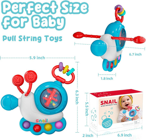 Montessori Toys for 1 Year Old, Sensory Toys for Toddlers 1-3, Pull String Activity Toy for Ages 0-2, Travel Activities Busy Cube,Educational Infa...