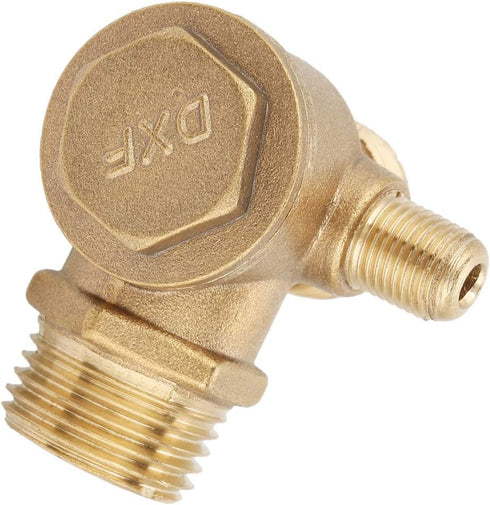 Air Compressor Check Valve, Male Thread 90 Degree Air Compressor Check Valve 3 Port Brass Spare Parts Tube Connector Pipe Joint Tool Replacement f...