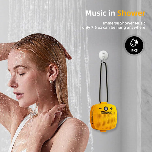 Portable Bluetooth Speaker IPX5 Small Waterproof Speakers Bluetooth Wireless Bluetooth 5.4 TWS Shower Speaker 4W Loud Sound with Lanyard Long Play...