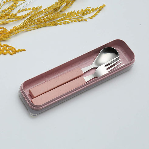 VANRA 2-Piece Children Flatware Set 18/10 Stainless Steel Child Tableware Set Silver Cutlery Set Silverware Dinner Utensils Spoon Fork Set with Tr...