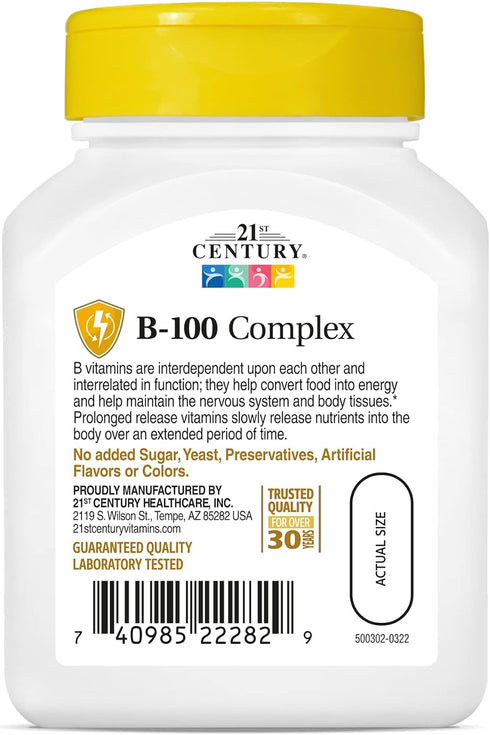 21st Century B 100 Complex Prolonged Release Caplets, 60 Count (Pack of 1)...