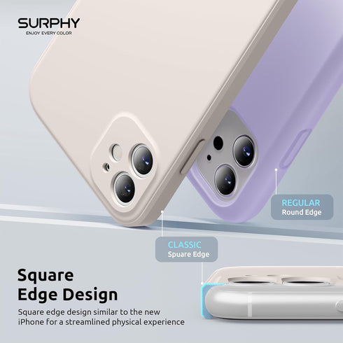 SURPHY Square Design for iPhone 11 Case with Camera Protection, Straight Edge Slim Design, Liquid Silicone Phone Case for iPhone 11 6.1 inches, St...