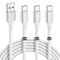 White USB C Cable 3-Pack (3ft/6ft/10ft), USB A to USB C Charger Cable Fast Charging Cord Braided for iPhone 15 Pro Max Plus, for Samsung Galaxy S2...
