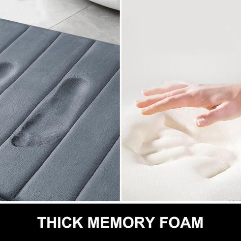 Colorxy Memory Foam Toilet Rug U-Shaped 24x20, Ultra Soft and Absorbent Bathroom Rugs, Non-Slip Toilet Bath Mat, Machine Wash Dry, Contour Bath Ru...