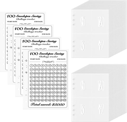 100 Envelopes Money Saving Challenge Binder, Easy and Fun Way to Save $5,050, A5 Budget Book with Cash Envelopes Kit (Envelopes Pages and Trackers...