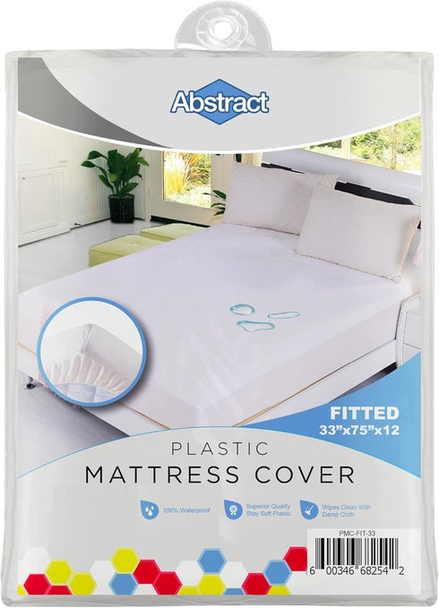 Waterproof Mattress Cover – 33 x 75 x 12” for Toddler, Trundle, Bunk Bed – Heavy Duty Vinyl Plastic Bed Fitted Sheet, 100 GSM PVC – Long Lasting Q...