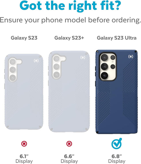 Speck Presidio 2 Grip Samsung Galaxy S23 Ultra Case - Drop & Camera Protection, Soft-Touch Secure Grip, Wireless Charging Compatible, Shock Absorb...
