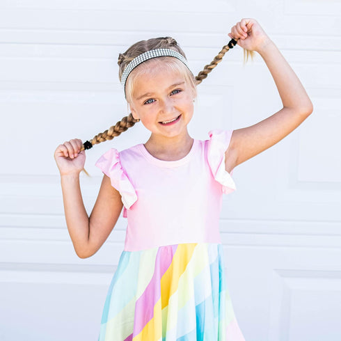 FROG SAC 4 Rhinestone Headbands for Girls, Adjustable Non Slip Gymnastics Sports Headband for Kids, Sparkly Little Girl Gymnast Hair Bands Accesso...