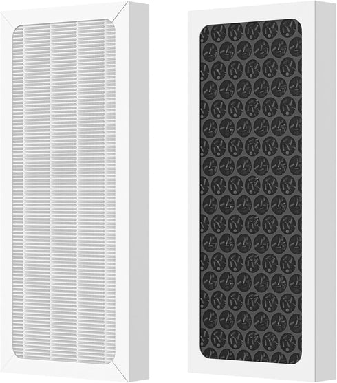 2 Pack Upgraded 3-in-1 True HEPA Filter Compatible with Hamilton Beach 04383 Purifier 04384 04386A 04385 H13 True HEPA and Activated Carbon, Repla...