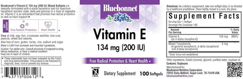 BlueBonnet Vitamin E 200 IU Mixed Softgels, 100 Count...