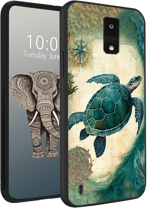 Turtle Phone Case for BLU View 4 B135DL(BLU View 2 2023), Slim Black Soft TPU Shockproof Protective Case for BLU View 4 B135DL...