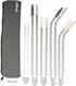 Goodful 8 Piece Variety Pack Reusable Travel Stainless Steel Straw Set, Travel Case, Cleaning Brushes, Removeable Silicone Tips, Multi Color...