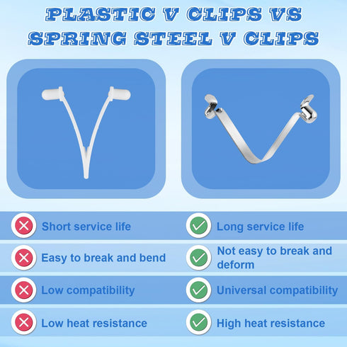 15pcs Clips for All Swimming Pool, Pool Butterfly Clips V Shaped Clip Pool Brush Pole Clip Universal Attachment V Clip for Spa Skimmer Nets Jet Va...