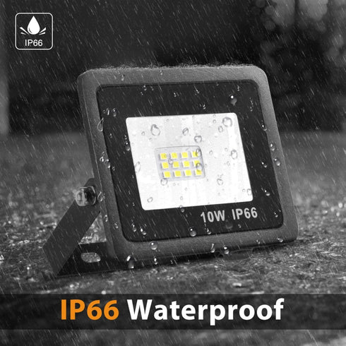 10W LED Flood Lights Outdoor, IP66 Waterproof Security Lights Fixture, 6500K Hardwired Wall Lamp, 700Lm Ultra Thin Work Light, 120° Beam Angle LED...