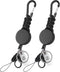 EOTW 2 Pack Retractable Keychain Key Retractable Keychain Heavy Duty with 23.6” Steel Retractable Cord Carabiner Key Ring for Keys Black...