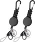 EOTW 2 Pack Retractable Keychain Key Retractable Keychain Heavy Duty with 23.6” Steel Retractable Cord Carabiner Key Ring for Keys Black...