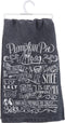 Primitives by Kathy Black and White Hand-Lettered Dish Towel, 28 x 28-Inch, Pumpkin Pie...