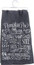 Primitives by Kathy Black and White Hand-Lettered Dish Towel, 28 x 28-Inch, Pumpkin Pie...