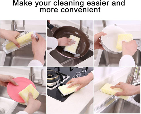 Sponge Individually Wrapped, Kitchen Dishwashing Sponge, Mesh Net Scouring Pad, Odor-Free Sponge Wipes Suitable for Travel Apartments (Multicolor ...
