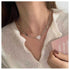 Punk Heart Choker Necklace Silver Paperclip Chain Necklace Minimalist Love Heart Necklace Chain Short Chunky Thick Chain Necklace Unbalanced Neckl...