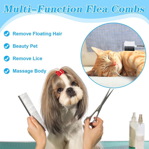 6 Pieces Dog Eye Combs Tear Stain Removal Combs Pets Grooming Combs Kit Flea Comb for Small Dogs Removing Knots Crust Mucus...