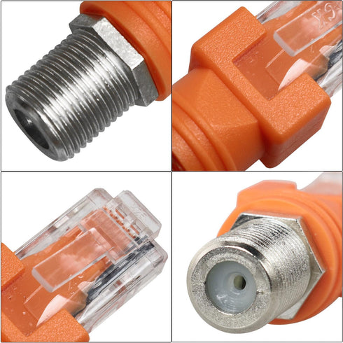 2PCS RJ45 Converter Adapter Coaxial Barrel Coupler Adapter Connector Coax Straight Connector...