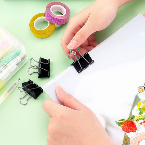 ZZTX Black Binder Clips Paper Clamps Clips Medium Size, 1.3 Inches, 36 Pack...