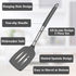 Silicone Cooking Spatula Turner, Heat Resistant Large Silicone Slotted Spatula Solid Spatulas for Nonstick Cookware, BPA Free Black Silicone Kitch...