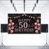 Trgowaul 50th Birthday Decorations for Women - Rose Gold 50th Birthday Banner Backdrop 50th Birthday Party Suppiles Photography Supplies Backgroun...