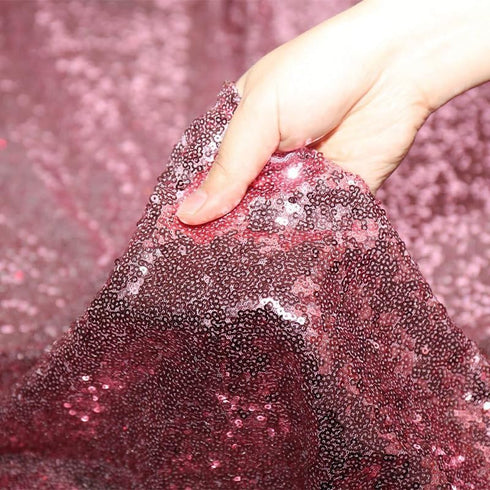 PartyDelight Sequin Tablecloth Fuchsia Pink Sparkly Table Cloth Overlay Square 50"x50"...