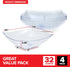 32oz Clear Plastic Serving Bowls (4 Pack) Medium Candy Dishes, Square Plastic Buffet Containers for Chips, Snacks, Mints, Salad Bar, Snack Bowl Pa...