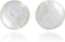 AeraVida Nice Round White Mother of Pearl .925 Sterling Silver Stud Earrings | Elegant Sterling Silver Stud Earring for women | 13 mm Width...
