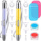 Chuangdi 2 Pcs Diamond Painting Art Drill Pen with Light Diamond Painting Accessories and Tools 12 Pen Heads 2 Anti-Slip Mats 2 Wax Organizer Case...