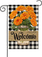 Marigolds Garden Flag for Outside Buffalo Plaid Check Welcome Flags Small 12x18 Inch Double Sided Yard Flag for Spring Summer Winter Home House Ou...