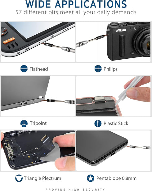 Syntus Precision Screwdriver Set, 63 in 1 with 57 Bits Screwdriver Kit, Magnetic Driver Electronics Repair Tool Kit for iPhone, Tablet, Macbook, X...