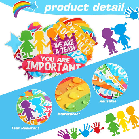 Qilery 36 Pcs Classroom Bulletin Board Decorations Set Teamwork Classroom Decor Welcome Bulletin Board Craft for Kids Kindergarten Preschool Eleme...