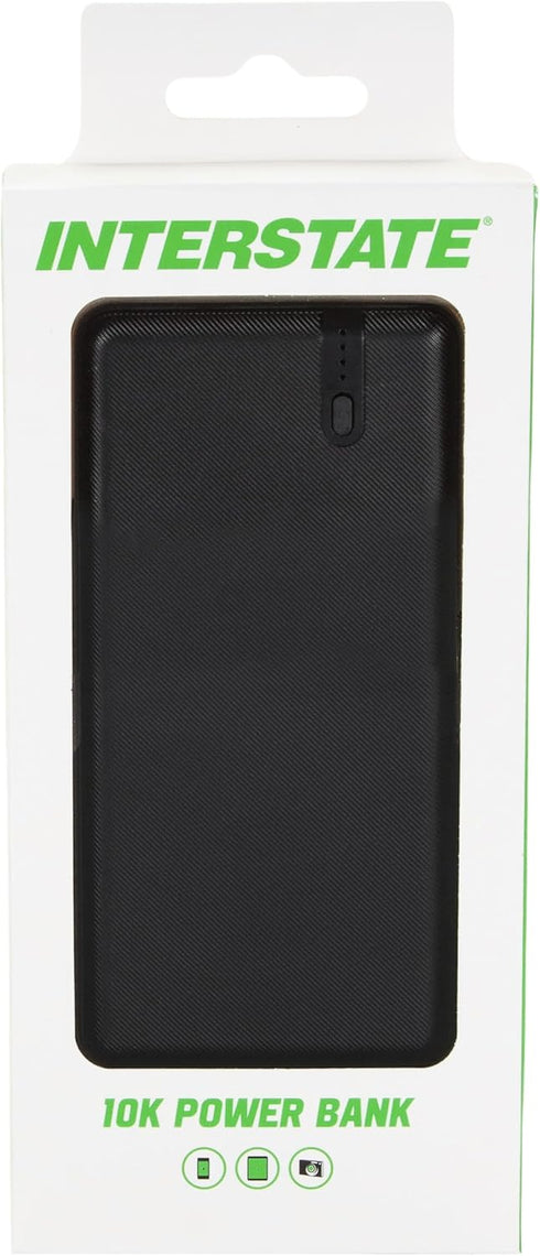 Interstate Batteries Power Bank Charger 10000mAh Portable Charge for Cell Phones, Electronics, Emergencies (5V, 10Ah) LED USB Power Battery Pack O...