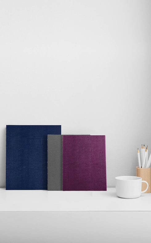 Blueline MiracleBind™ Notebook, Lizard-Like Hard Cover, 9.25" x 7.25", 150 Pages, Indigo Blue (AF9150.82)...