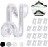 Mlici Hanger Hooks Space Saving, 60 Pack Clothes Hanger Connector Hooks, Transparent Stackable Clothes Hangers with Hooks for Closet Organizer (Cl...