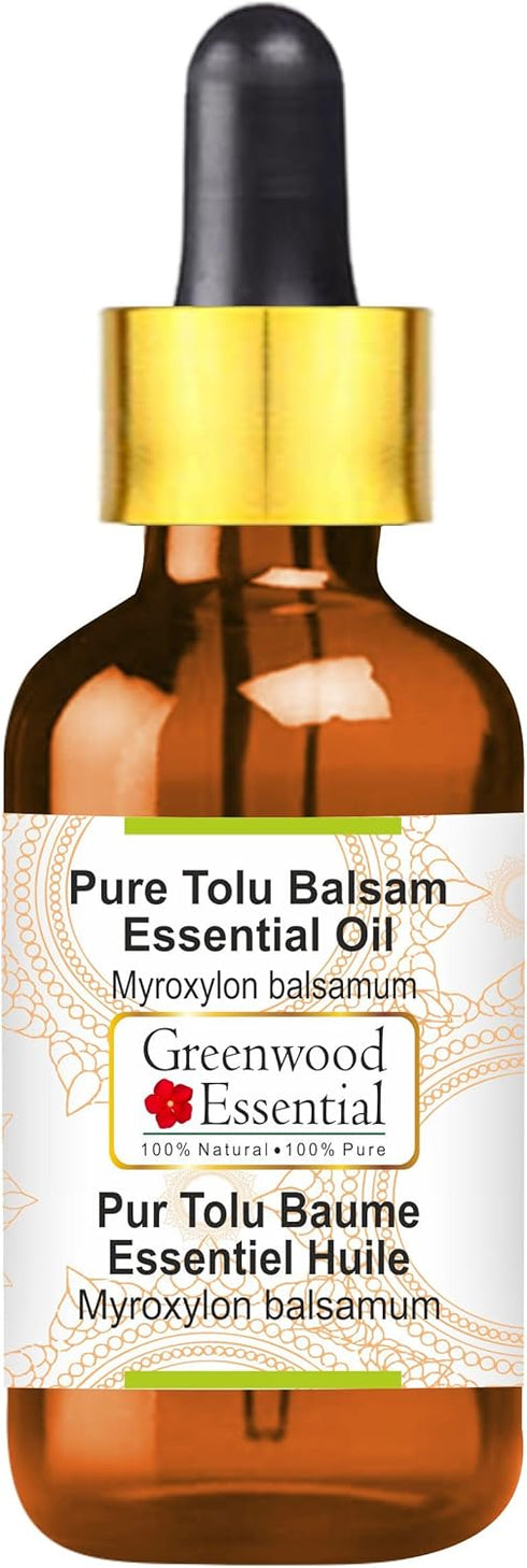 Pure Tolu Balsam Essential Oil (Myroxylon balsamum) with Glass Dropper Steam Distilled 30ml (1.01 oz)...