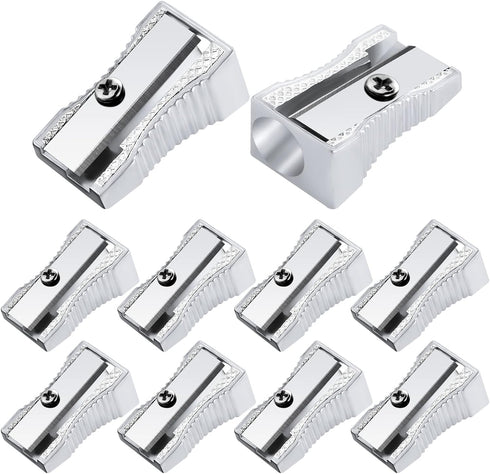 10 Pcs Pencil Sharpener, Handheld Metal Pencil Sharpener, Mini Kids Pencil Sharpening, Sharpen Pencils for Adults and Kids Schools Offices Art (Sl...